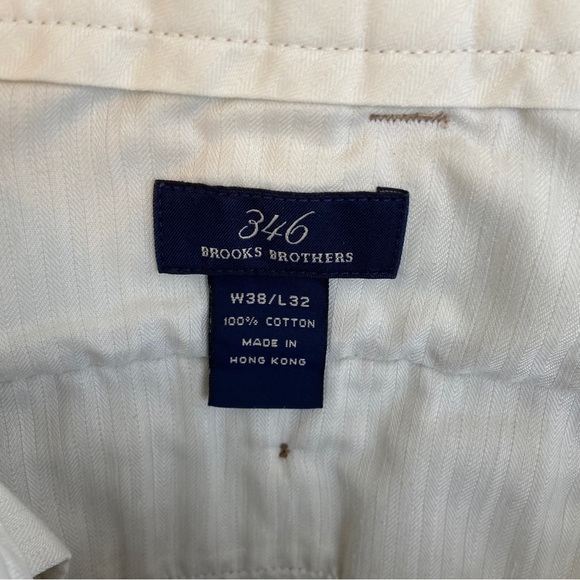 Vintage Brooks Brothers 346 Tan Flat Front Chino Pants Men’s 36x30 (Tag 38x32) - Picture 5 of 6